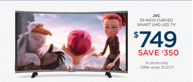 Big W Jvc 55 Curved Smart Uhd Led Tv 749 Save 350 In