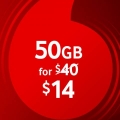 Vodafone - $40 50GB Prepaid Plus Starter Pack, Now $14