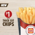 Hungry Jack&#039;s - Medium Thick Cut Chips $1 (All States)