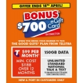 The Good Guys - Bonus $700 eGift Card with Unlimited Standard National Talk &amp; Text 150GB Telstra Powered Data Plan