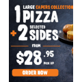 Pizza Capers - Latest Offers: 1 Large Capers Collection Pizza + 2 Sides $28.95 Pick-Up; 2 Large Capers Collection Pizzas + 2
