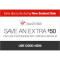 New Zealand Sale: Extra $50 Off Flight Booking via Virgin Australia (code) @ Webjet