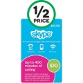Woolworths - 50% Off Skype $10 Gi­ft Card / 10% Off $50 &amp; $100 Drummond Golf, Kathmandu or Freedom Gi­ft Card