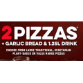 Dominos - 2 Large Traditional Pizzas + Garlic Bread &amp; 1.25L Drink $29.95 Delivered (code)! 48 Hours Only