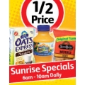 Coles Express - 1/2 Price Sunrise Specials 6am to 10am daily
