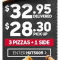 Pizza Hut - Latest Offers e.g. 3 Pizzas + 1 Side $28.30 Pick-Up / $32.95 Delivered &amp; More (codes)
