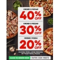 Dominos - Spend &amp; Save: 20% Off 1 Pizza | 30% Off 2 Pizzas | 40% Off 3 Pizzas (code)! Today Only