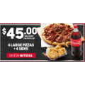 Pizza Hut - Latest Offers e.g. 4 Large Pizzas + 4 Sides $45 Pick-Up / Delivery &amp; More (codes)
