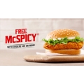 McDonald&#039;s - FREE MCSPICY Burger when you spend $25 or more via Menu Log (code)