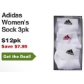 Adidas Women&#039;s Sock 3pk $12 Only (Save $7.95) @ Harris Scarfe Stocktake Sale