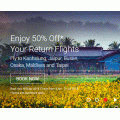 AirAsia - 50% Off Your Return Flights - Valid until Sun, 8th April