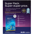 ALDI Mobile - 1 Year Prepaid Super Pack $89 (Unlimited Calls, SMS, MMS, 15GB Data)! Starts Wed, 25/11