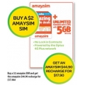 Woolworths - Buy a $2 Amaysim Sim Card and Get a $44.90 Unlimited: 5GB Plan Voucher for $17.90