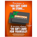 Anaconda - Purchase a $100 Gift Card and Receive a BONUS $20 Gift Card! In-Store Only