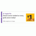 McDonald’s - $1 Apple Pie via MyMacca&#039;s App - Valid until Monday, 15th April