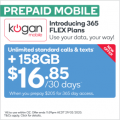 Kogan - Unlimited Talk &amp; Text 365 Days Flex 158GB Pre-paid Mobile Plan $205 