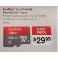 Australia Post - SanDisk Ultra 64gb MicroSDXC Card $29.99 (Save $30)