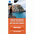 American Express Insurance - Travel Frenzy - 10% Off Travel Insurance (24 Hours Only)