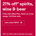 eBay - 20% Off Spirits, Wine &amp; Beer (code)! Max. Discount $300