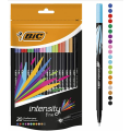 [Prime Members] BIC Intensity Fineliner Felt Tip Pen Fine Point (0.8 mm) - Assorted Colours, Pack of 20 Fineliner Pens