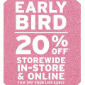  The Body Shop - Early Bird Sale: 20% Off Storewide (Today Only)