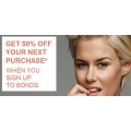 Get 50% off your next purchase at Bonds