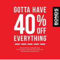 Bonds Black Friday 2020 Sale: 40% Off Everything + Free Shipping - Starts Fri 27th Nov