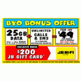 JB Hi-Fi - Telstra Hero Plan BYO Bonus Offer: 25GB Data + Unlimited Calls &amp; SMS + $200 JB Gift Card $49/Month (12 Month Plan)! New Customers Only