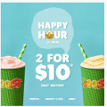 Boost Juice - Happy Hour: Any 2 Tropical, Berry or Naughty &amp; Nice Boost for $10 [3-5 P.M Daily]