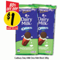 NQR - Cadbury Dairy Milk Oreo Mint Block 180g $1 (Was $5)