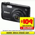 JB Hi-Fi - Nikon Compact Camera $109 + Delivery (code)