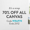 Snapfish - Flash Sale: 70% Off all Canvas Prints (code)