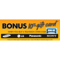 10% Bonus Gift Card on buying Television over $1000 @ Bing Lee