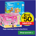 Huggies Jumbo Nappies 2 for $50 - Save $16 from Woolworths 