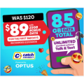 Catch Connect - Unlimited Talk &amp; Text 85GB Optus Powered 4G 365 Day Mobile Plan $89 + Free Shipping (Was $120)! Bonus 25GB Data 