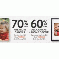 Snapfish - 70% Off Premium Canvas / 60% Off Canvas Home Decor / 40% Off Books etc. (codes)