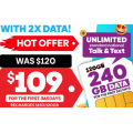 Catch Connect - Double Data Offer: Unlimited Talk &amp; Text 240GB Optus Powered 365 Day Mobile Plan, Now $109 (Was $120)