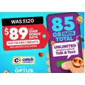 Catch Connect - Unlimited Talk &amp; Text 85GB 365 Day Mobile Plan $89 (Incld. Bonus 25GB Data)! Was $120