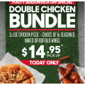 Pizza Hut - Double Chicken Bundle: Large Chicken Pizza + 6 Seasoned, Naked or Buffalo Wings $14.95 Pick-Up (code)