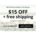 Clearly - Flash Sale: $15 Off Orders + Free Shipping - Minimum Spend $99+ (code)