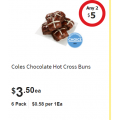 Coles - Chocolate Hot Cross Buns 2 Pack $5 (6 Buns in 1 pack)