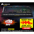 JB Hi-Fi -  $130 Off Corsair Gaming Keyboard, Now $199 (code)