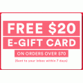 Cotton On - V-Day Sale: FREE $20 e-Gift Card - Minimum Spend $70 (Today Only)