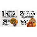 Crust Pizza - 1 Extra Large Signature Pizza and 2 Selected Sides $29.95 Pick-Up;  2 Extra Large Signature Pizzas and 1 Selected Side $44.95 Pick-Up (codes)