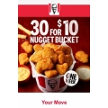 KFC - Flash Sale: 30 Nuggets Bucket for $10 via App (W.A Only)