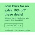 eBay - 19th Birthday Sale: 10% Off Selected Items + Noticeable Offers (code)! Plus Members Only