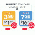 Kogan - Bonus Data on Unlimited Talk &amp; Text 365 Days Pre-Paid Plans [2GB → 3GB; 6GB → 7GB]