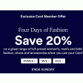 David Jones - Four Days Of Fashion: 20% Off Full-Priced Women&#039;s, Men&#039;s &amp; Kid&#039;s Fashion, Shoes &amp; Accessories 