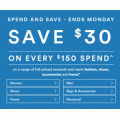 David Jones - Spend &amp; Save: $30 Off Full-Priced Women’s &amp; Men’s Fashion, Shoes, Accessories and Home (Min. Spend $150)