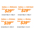 Tiger $29.95 fares (Today only)